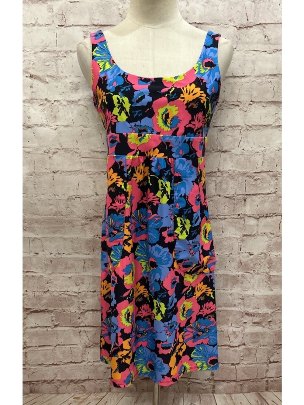 Jude Connally XS Tank Dress Multicolor Tropical Floral Empire Waist Sleeveless